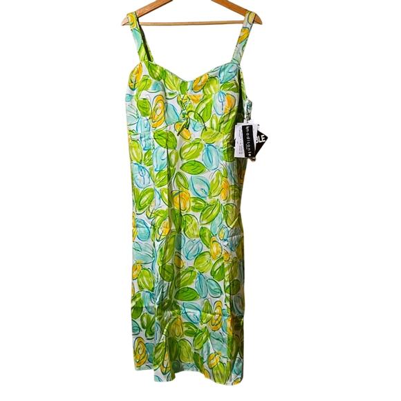 NWT Madison Leigh 18W Green/Blue Floral Sundress 0132 - Picture 1 of 11